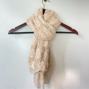 Charlotte Russe Cream Lace Scarf Wrap